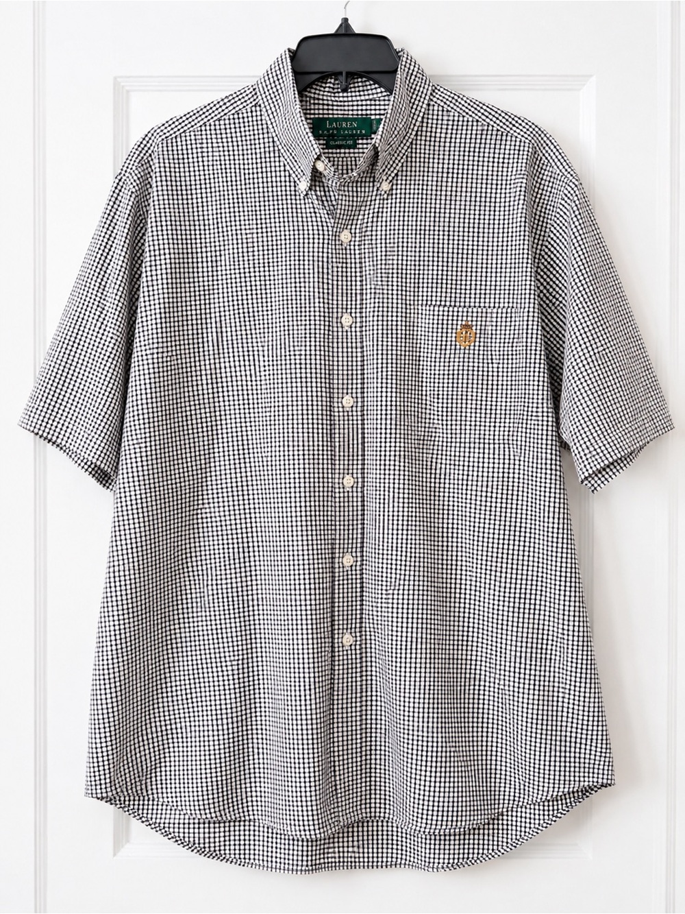 Lauren Ralph Lauren Men’s Checkered Short-Sleeve Button Down Shirt 100% Cotton